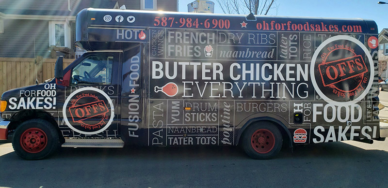 Full vinyl vehicle wraps and graphics for Food Truck in Edmonton, AB