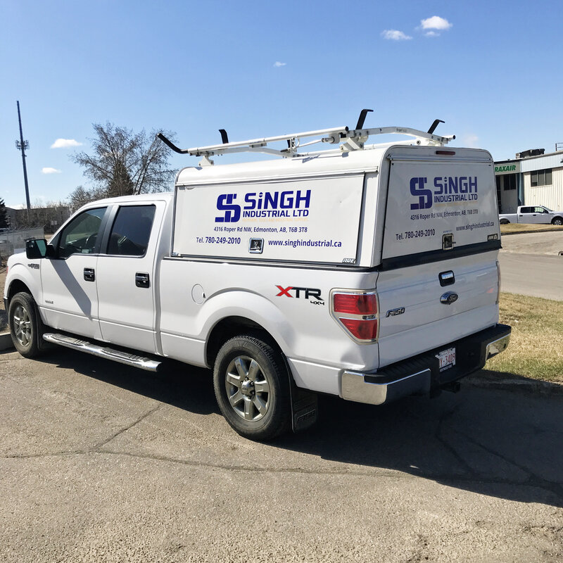 Custom Truck Wrap for Singh Industrial Advertisement in Edmonton, AB