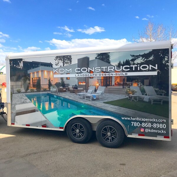 KDM Construction Full Truck Wrap for Advertising in Edmonton, AB