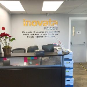 Business Lobby Signage for Innovate Foods in Edmonton, AB
