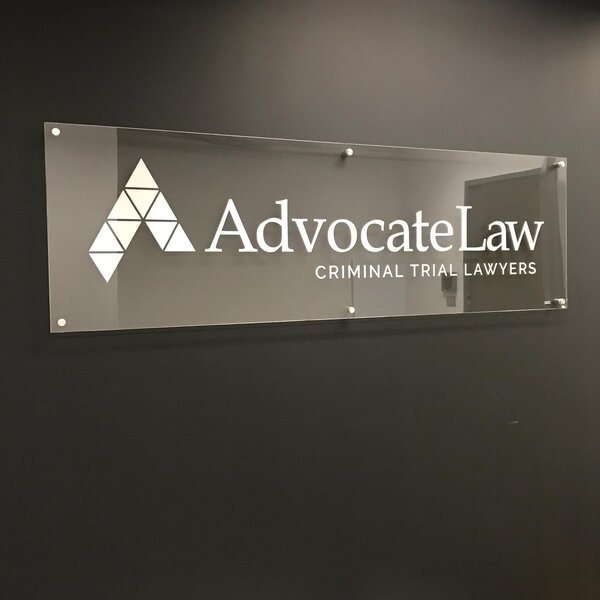 Custom Made Acrylic Signs for Advocate Law in Edmonton, AB