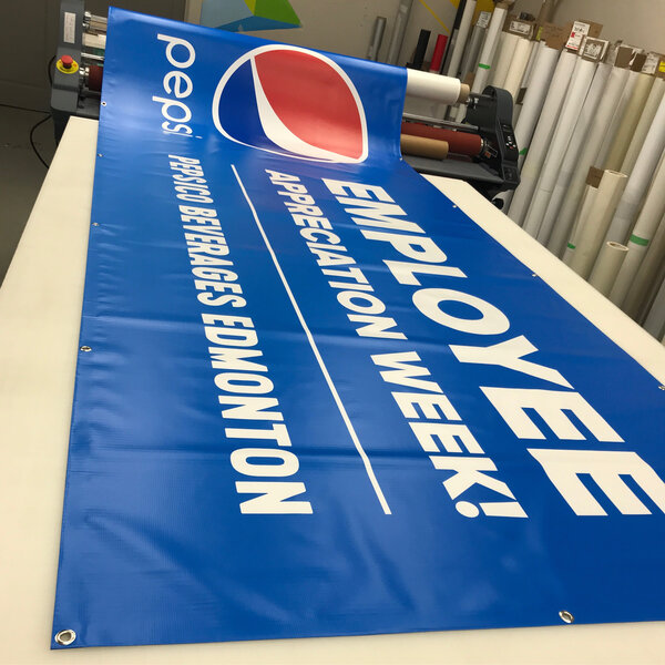 Custom Interior Banner Printing Sign for Pepsi in Edmonton, AB