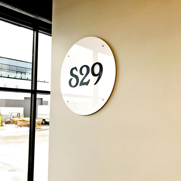 Interior S29 Acrylic Signage for Business in Edmonton, AB