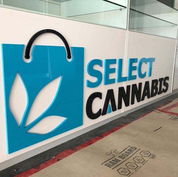 Interior Lobby Signs for Select Cannabis in Edmonton, AB