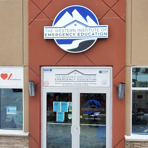Exterior Business Signs for Western Institute of Emergency Education in Edmonton, AB