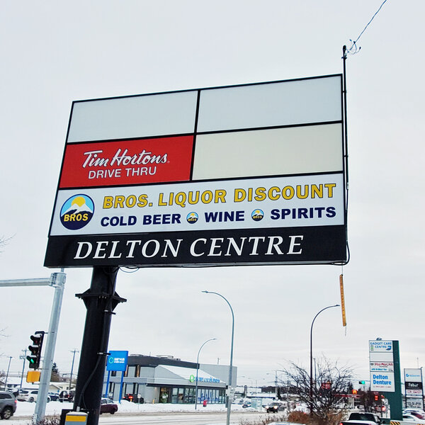 Commercial Monument Signage for Bros Liquor Discount in Edmonton, AB