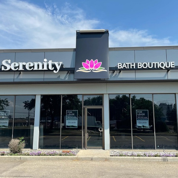 Custom Commercial Signage for Serenity Bath Boutique in Edmonton, AB
