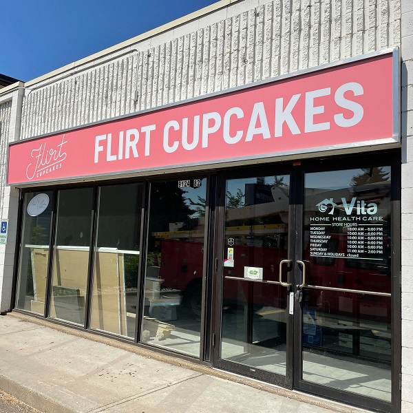 Flirt Cupcakes Exterior Commercial Signs for Business in Edmonton, AB
