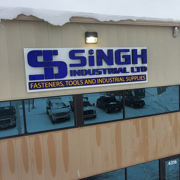 Exterior Business Signage for Singh Industrial in Edmonton, AB
