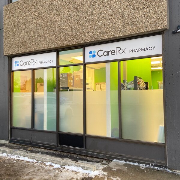 Commercial Window Graphics for Carera Pharmacy in Edmonton, AB