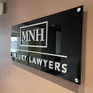 Acrylic indoor signs for Injury Lawyers in Edmonton, AB