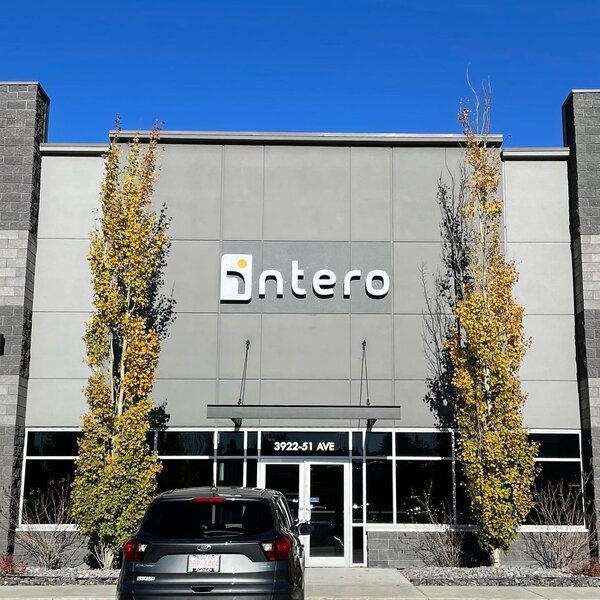 Custom channel letters of Intero on building in Edmonton, AB 