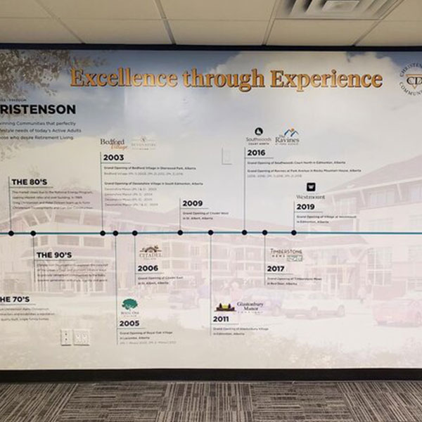 Indoor wall graphics for Christenson in Edmonton, AB 
