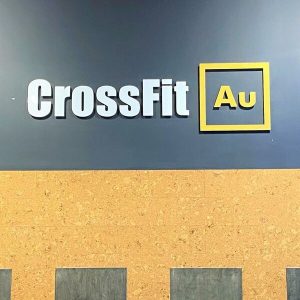 Custom lobby signs for CrossFit AU by 3sixty Signs in Edmonton, AB 