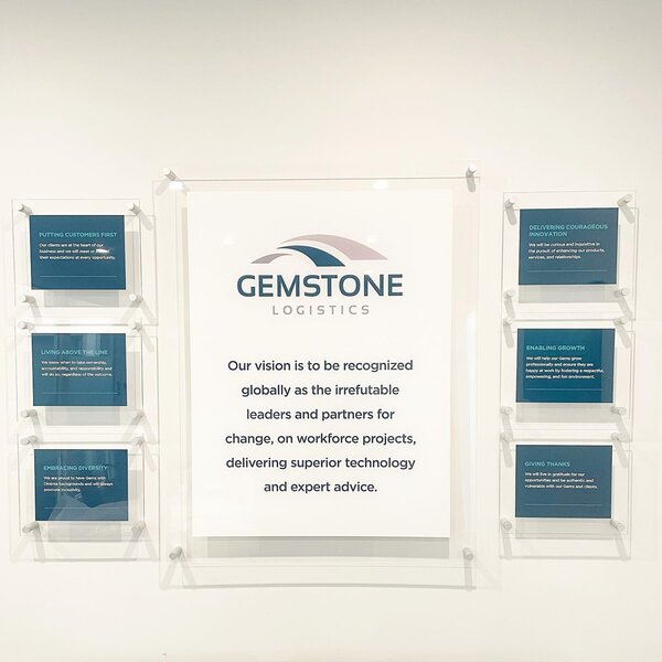 Custom indoor signs of Gemstone by 3sixty Signs in Edmonton, AB 